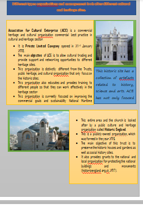Different types of ownership on management of heritage and cultural sites
